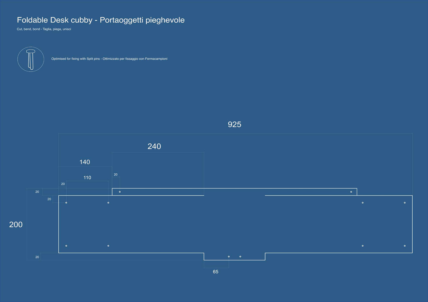 Squares and Circle Foldable desk cubby Blueprint