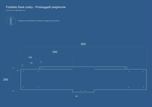 Squares and Circle Foldable desk cubby Blueprint