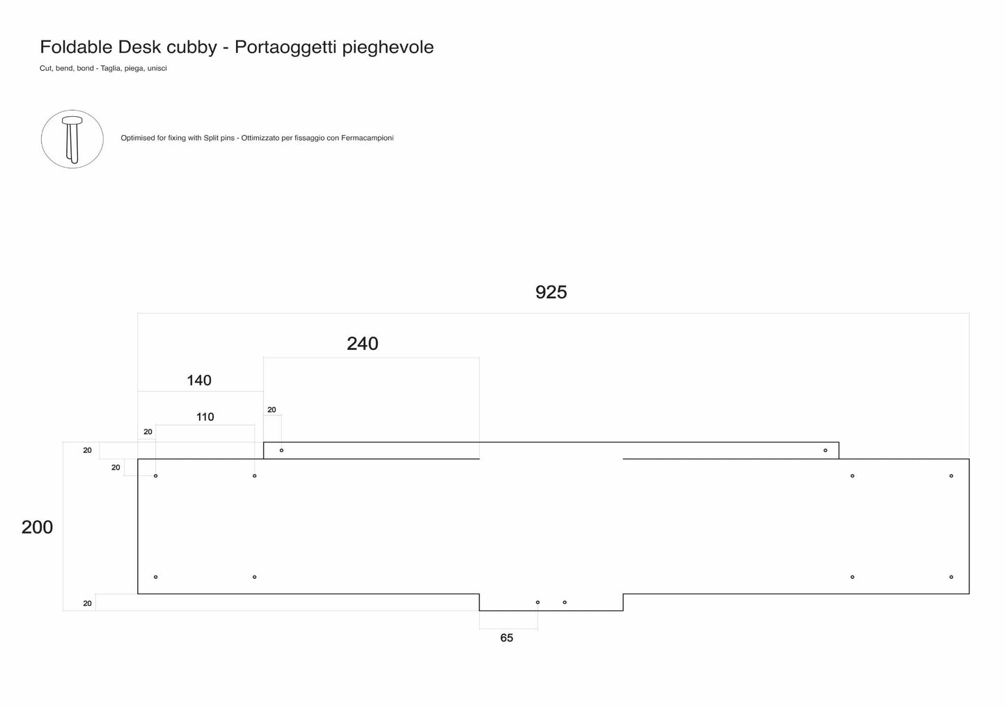Squares and Circle Foldable desk cubby Blueprint